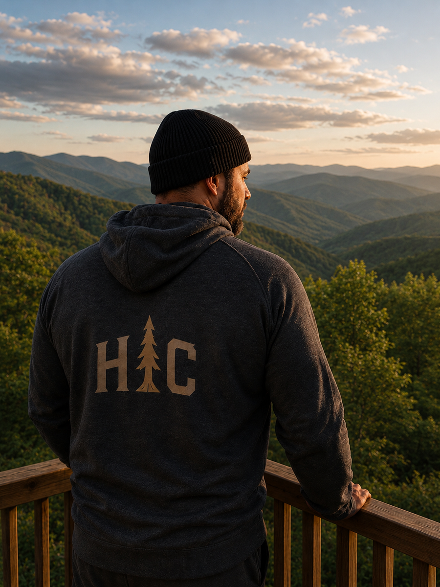 Pullover Men's "Honor In Adventure " Back-Print Eco Raglan Hoodie