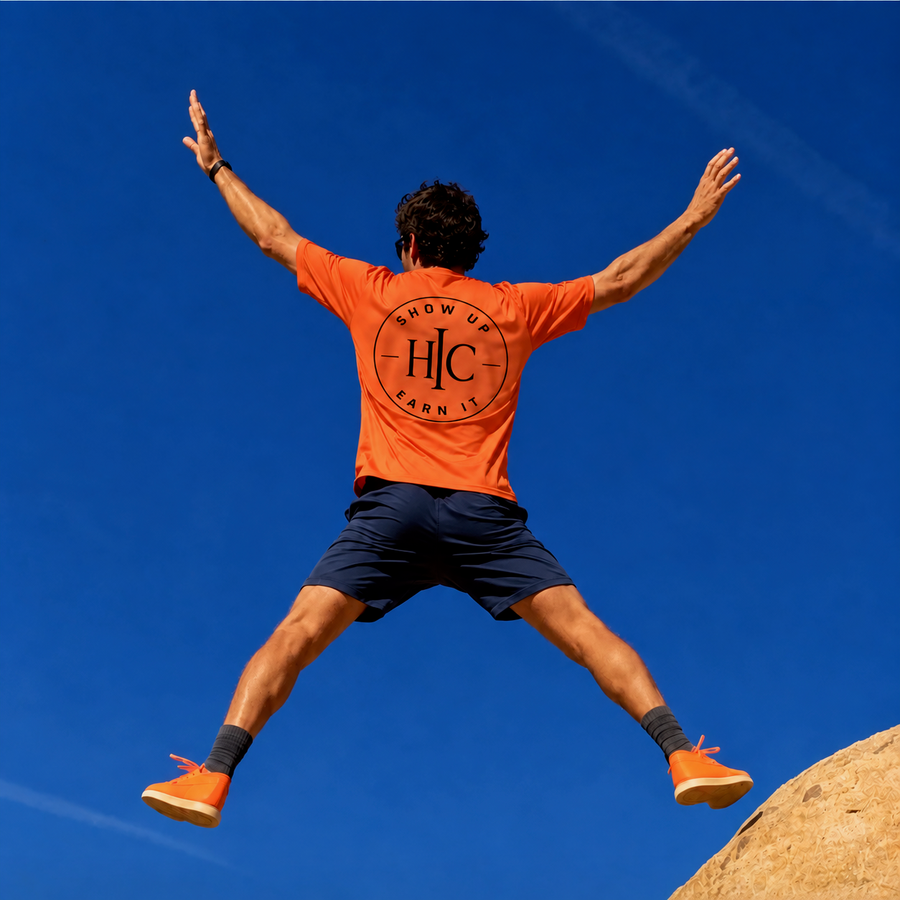 Men's "Honor In Strength" Show Up Earn It Performance Crew Neck T-shirt