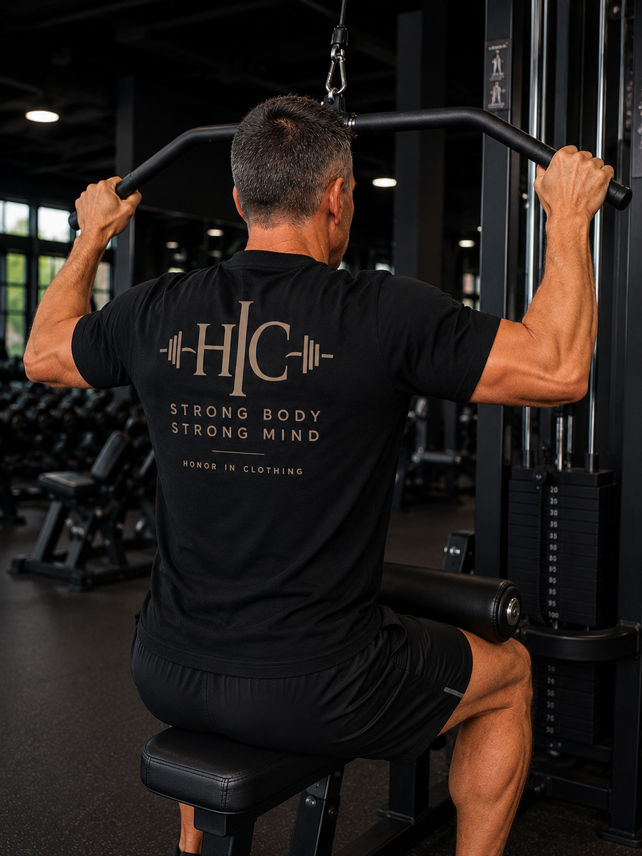 Men's "Honor In Strength" Barbells Performance Crew Neck T-shirt